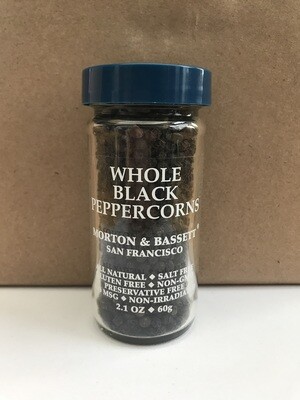 Grocery / Spice / Morton & Bassett Peppercorns Black Whole, 2.1 oz