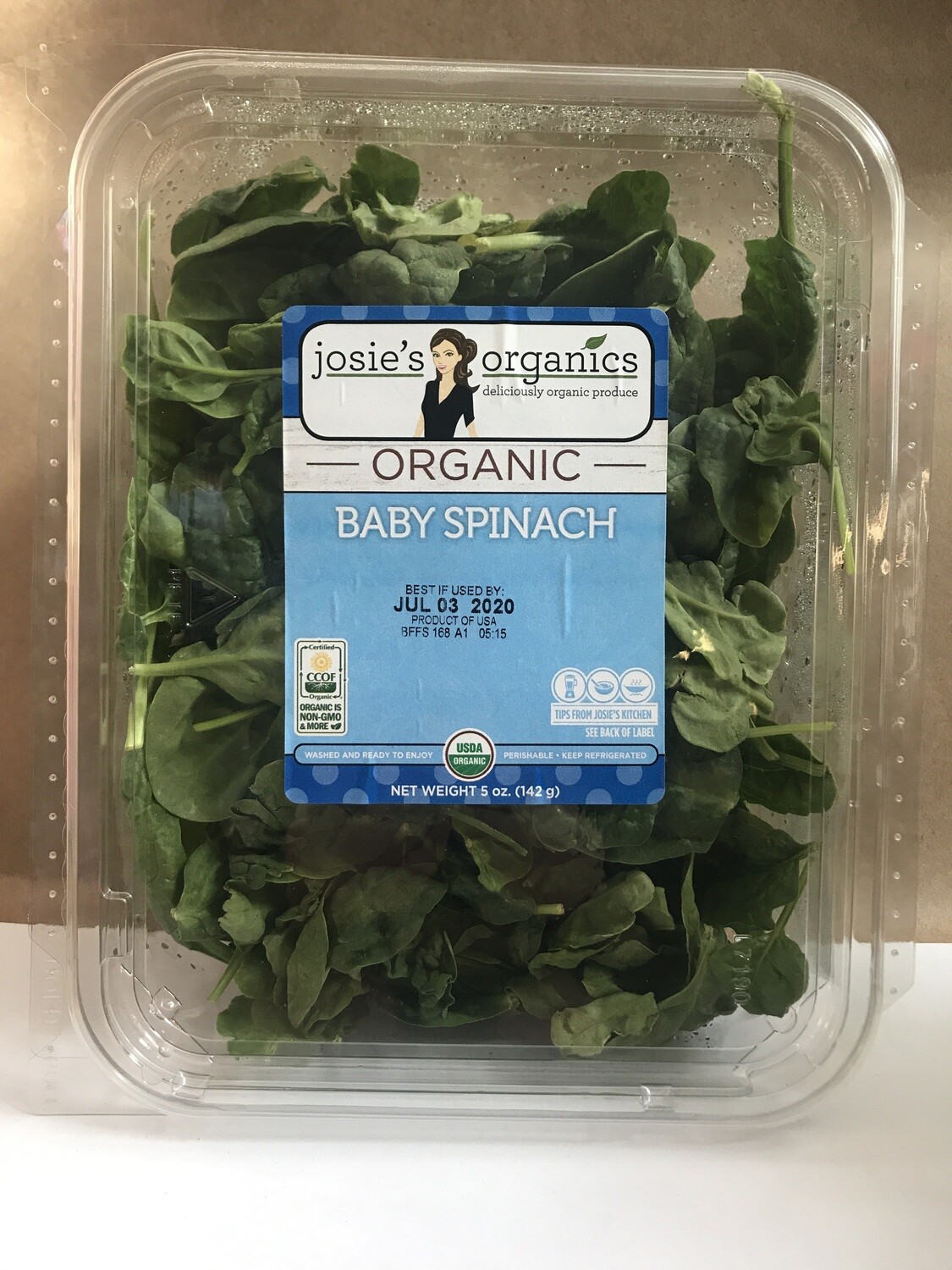 Produce / Vegetable / Josie's Organics Baby Spinach, 5 oz.