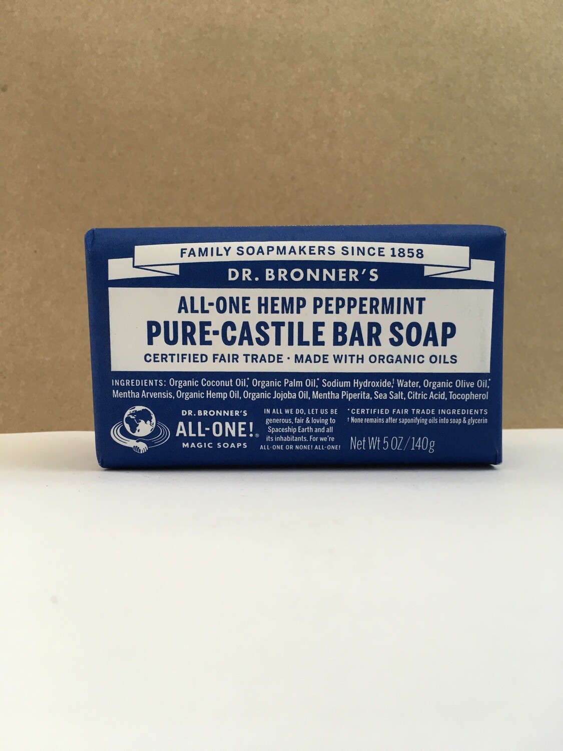 Health and Beauty / Soap / Dr. Bronner Bar Peppermint