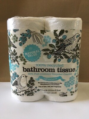 Household / Toilet Paper / Natural Value Bath Tissue, 4 pk