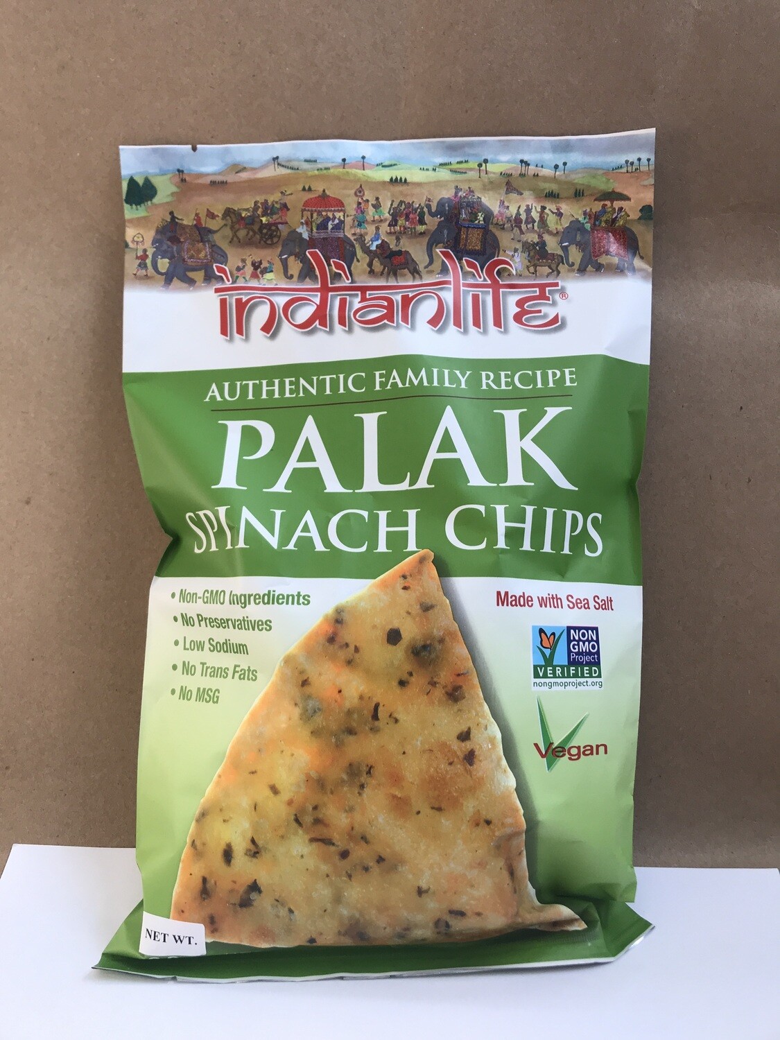 Chips / Big Bag / Indian Life Palak Spinach Chips, 6 oz.