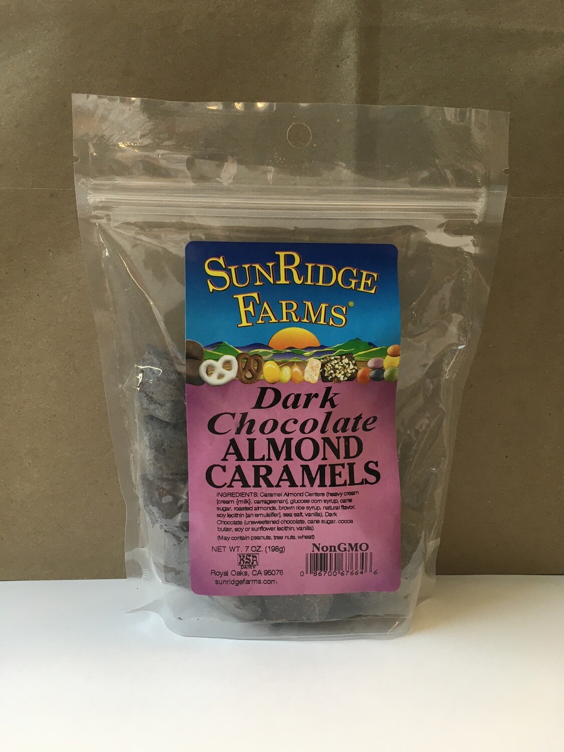 Bulk / Candy / Dark Chocolate Almond Caramel Chews, 7 oz.