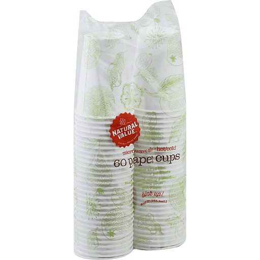 Household / Paper / Natural Value Paper Cups, 60 ct