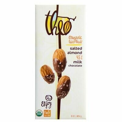 Candy / Chocolate / Theo Milk Chocolate with Salted Almonds, 3 oz