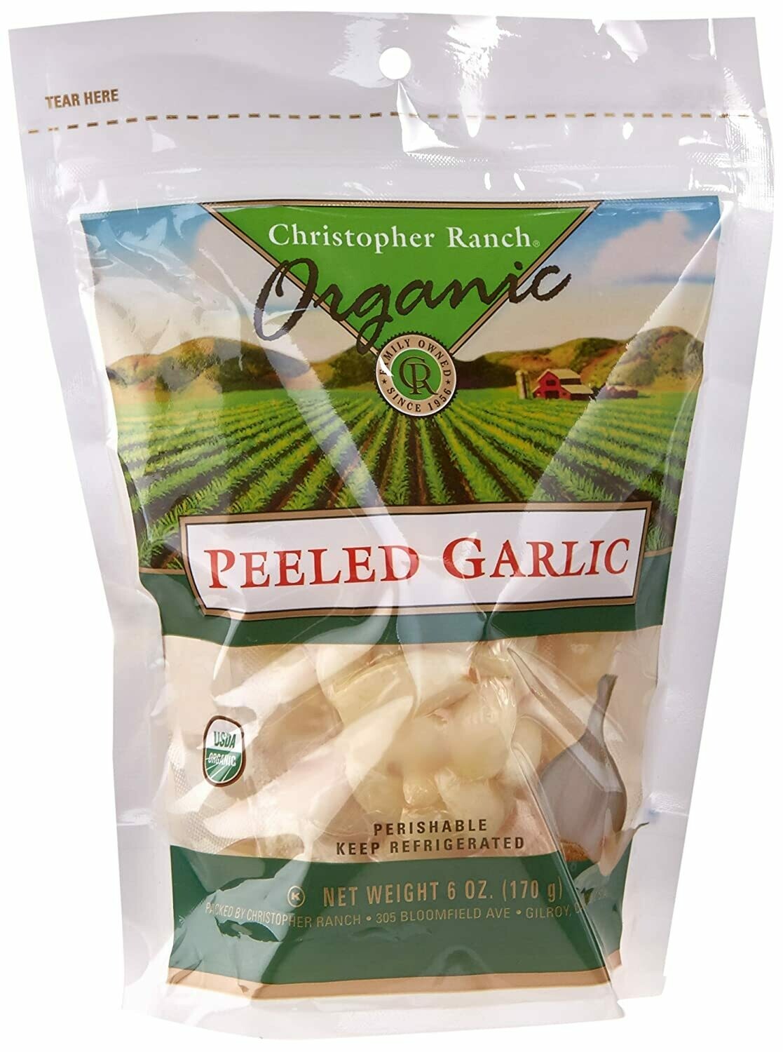 Produce / Vegetable / Organic Peeled Garlic, 6 oz. bag