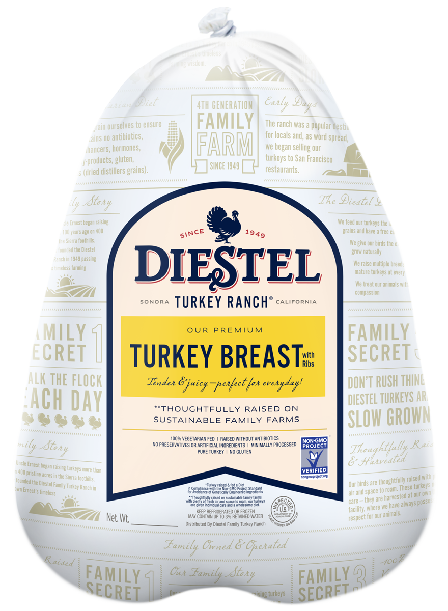 Deli / Meat / Diestel Frozen Bone-In Turkey Breast, Non GMO, 6-8 lbs