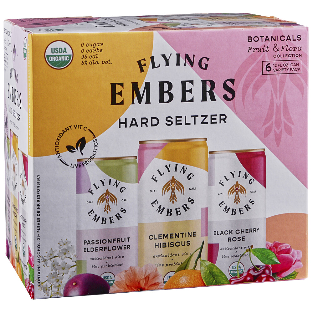 Beer / 6 pack / Flying Embers Fruit & Flora Hard Seltzer, 12 oz