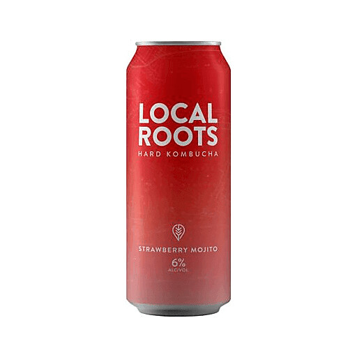 Beer / 16 oz / Local Roots Strawberry Mojito, Hard Kombucha 16 oz