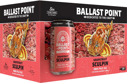 Beer / 6 pack / Ballast Point Grapefruit Sculpin, 12oz.