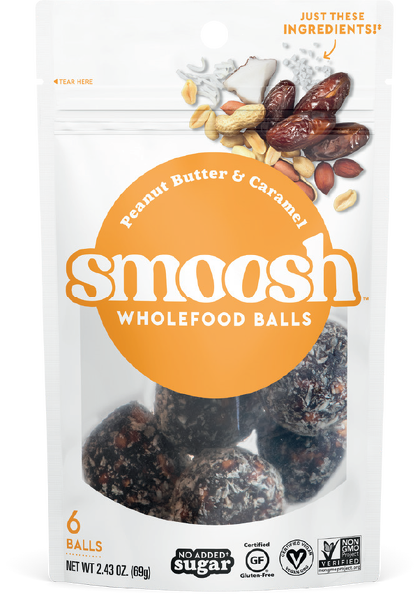Snack / Bar / Smoosh Peanut Butter Caramel Wholefood Balls, 2.43 oz