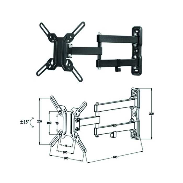 SOPORTE PARED ARTICULADO PHOENIX PHBA2705BA7 42''