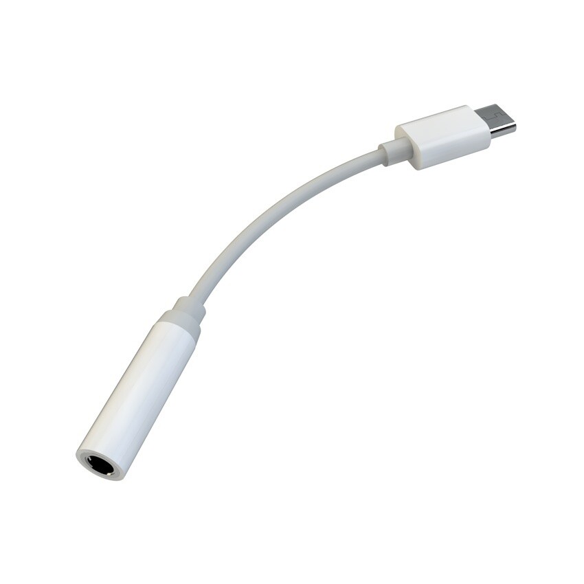 CABLE ADAPTADOR USB TIPO C A AUDIO JACK 3.5 BLANCO