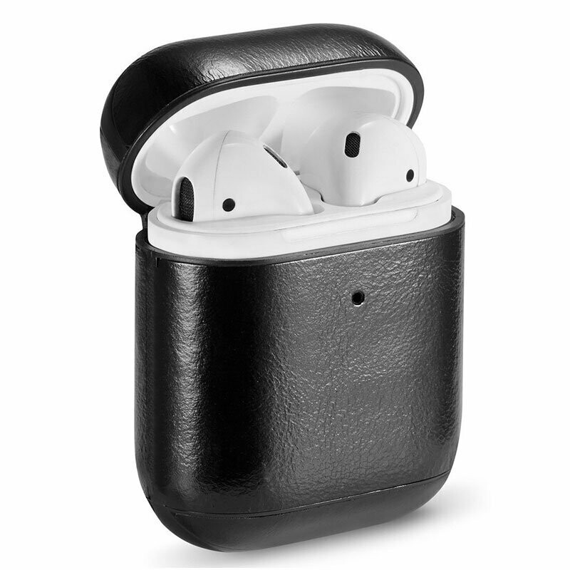 FUNDA COOL AIRPODS SOFT CUERO NEGRO