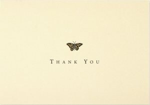 Gold Butterfly Thank You Notes