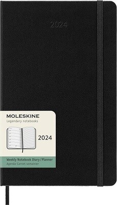 2024 Moleskine Large Weekly Diary Black