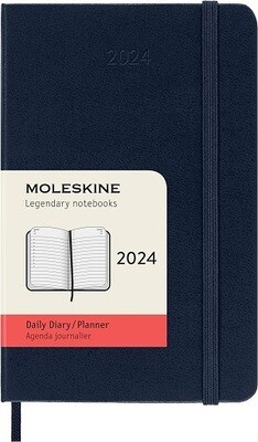 2024 Moleskine Pocket Daily Diary Sapphire Blue