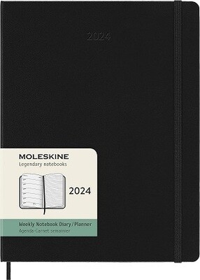 2024 Moleskine XL Weekly Diary Black