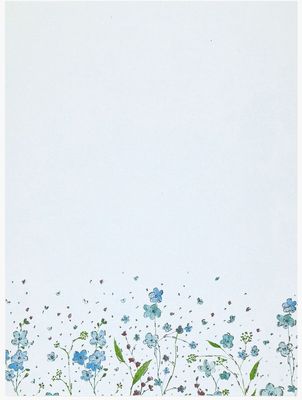 Blue Flowers Letter Set
