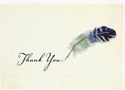 Watercolour Quill Thank You Notes