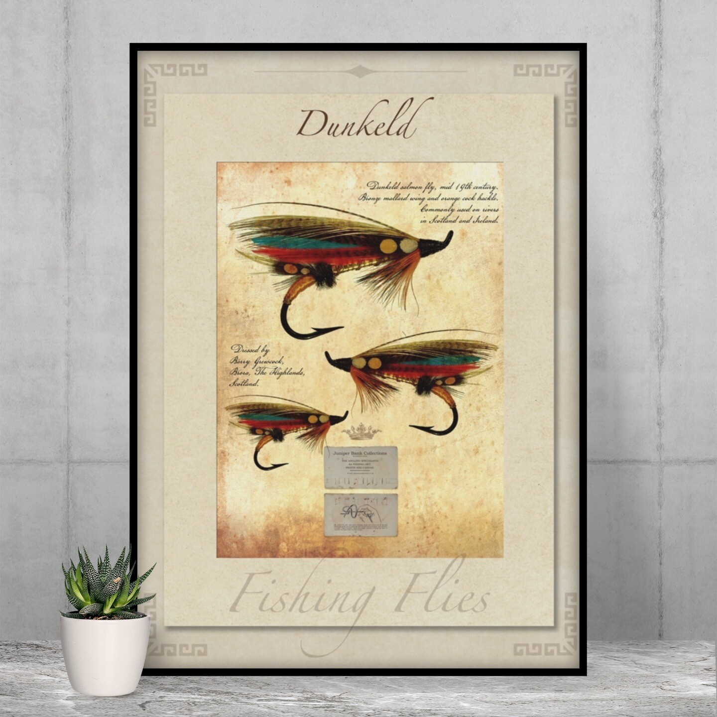 Dunkeld Salmon Fly Vintage Artwork - (24x16) High Quality Print