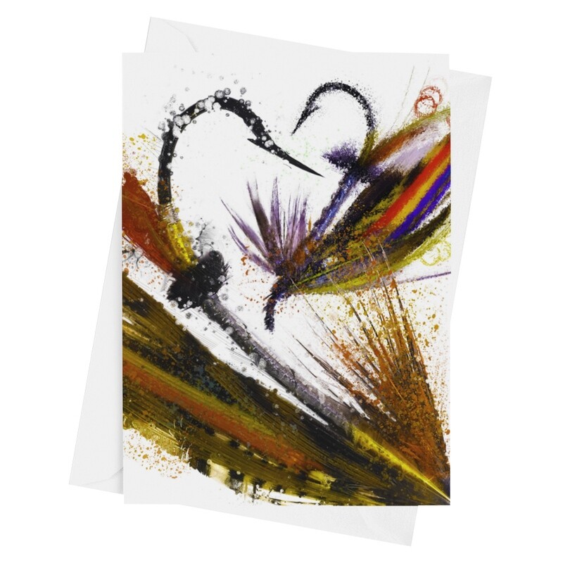 Charlie Miller and Dusty Miller Fishing Flies - Luxury Art Greetings Card A5 (8.3&quot;x5.8&quot;)