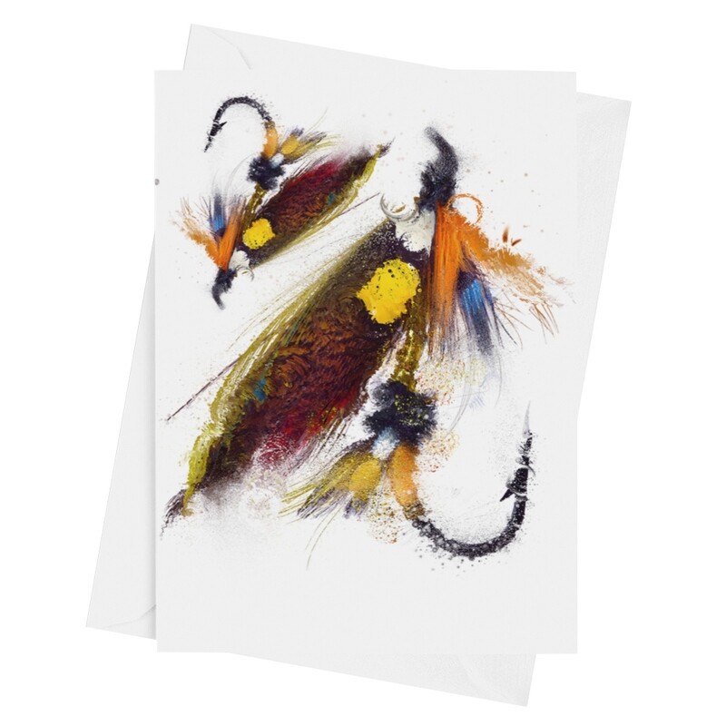 Dunkeld Fishing Fly - Luxury Art Greetings Card A5 (8.3&quot;x5.8&quot;) Version 2