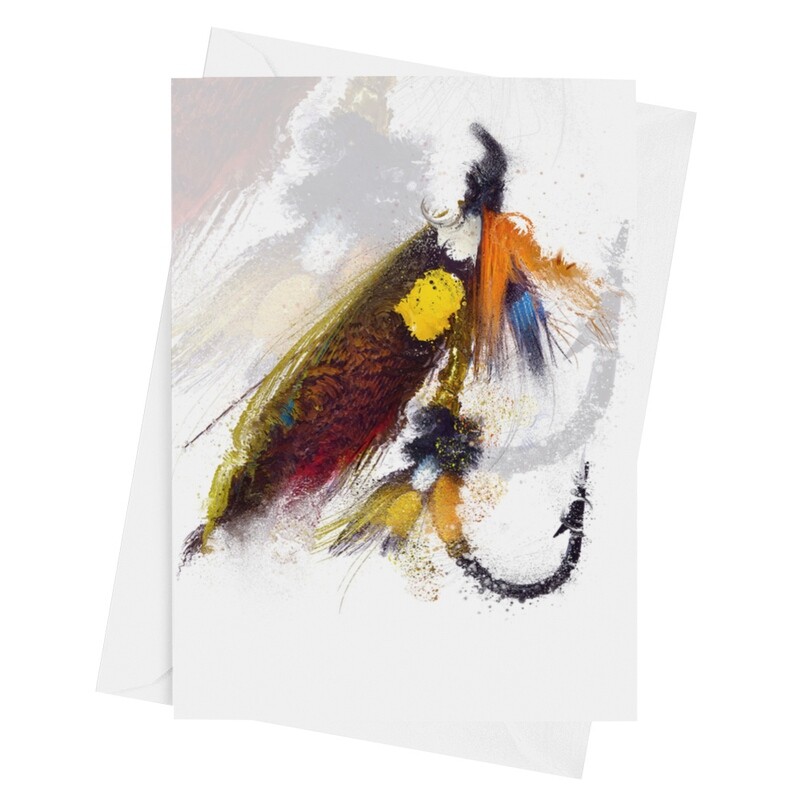 Dunkeld Fishing Fly - Luxury Art Greetings Card A5 (8.3&quot;x5.8&quot;) Version 3
