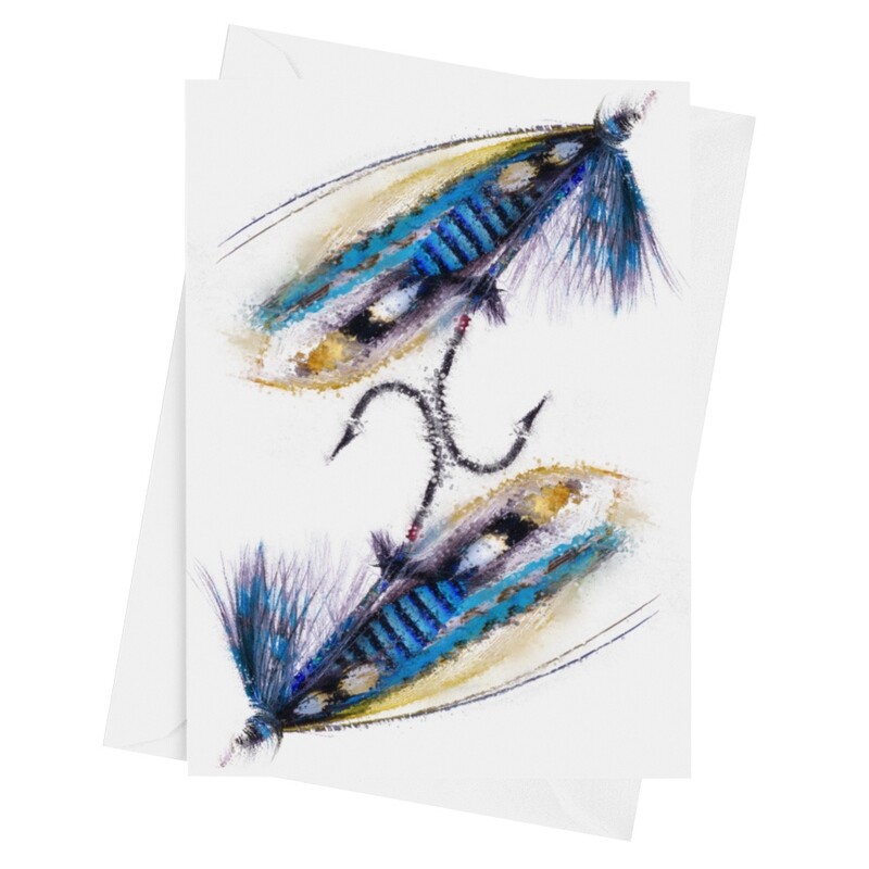 NHS Warrior Fishing Fly - Luxury Art Greetings Card A5 (8.3&quot;x5.8&quot;) Version 2