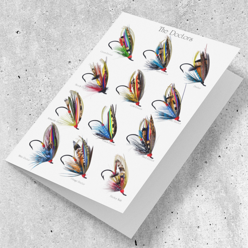 Doctor Fishing Fly Collection - Luxury Fishing Art Greetings Cards A5 (8.3&quot;x5.8&quot;) 6 Pack
