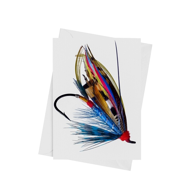 Blue Doctor Fishing Fly - Luxury Art Greetings Card A5 (8.3&quot;x5.8&quot;)