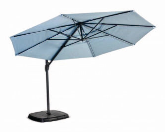 Monaco Free Arm Parasol with LED Lights 3.3m Round Parasol in Taupe Fabric