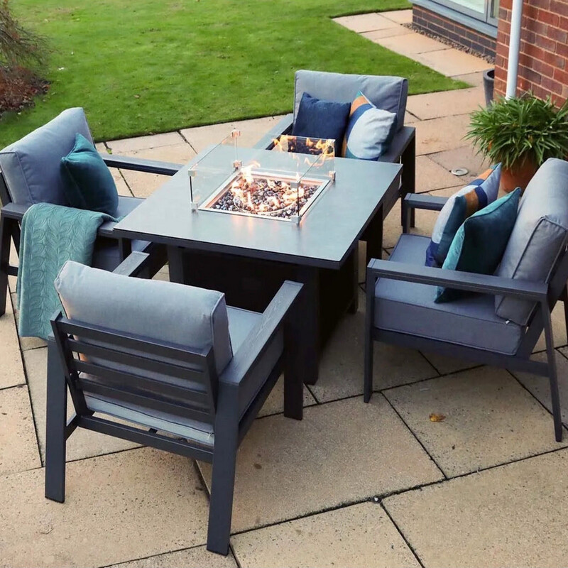 Melbury Four Seat Square Fire Pit Set WAS £1695 NOW £1495