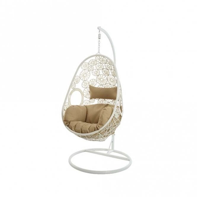 Rhodes Hanging Chair in White 
