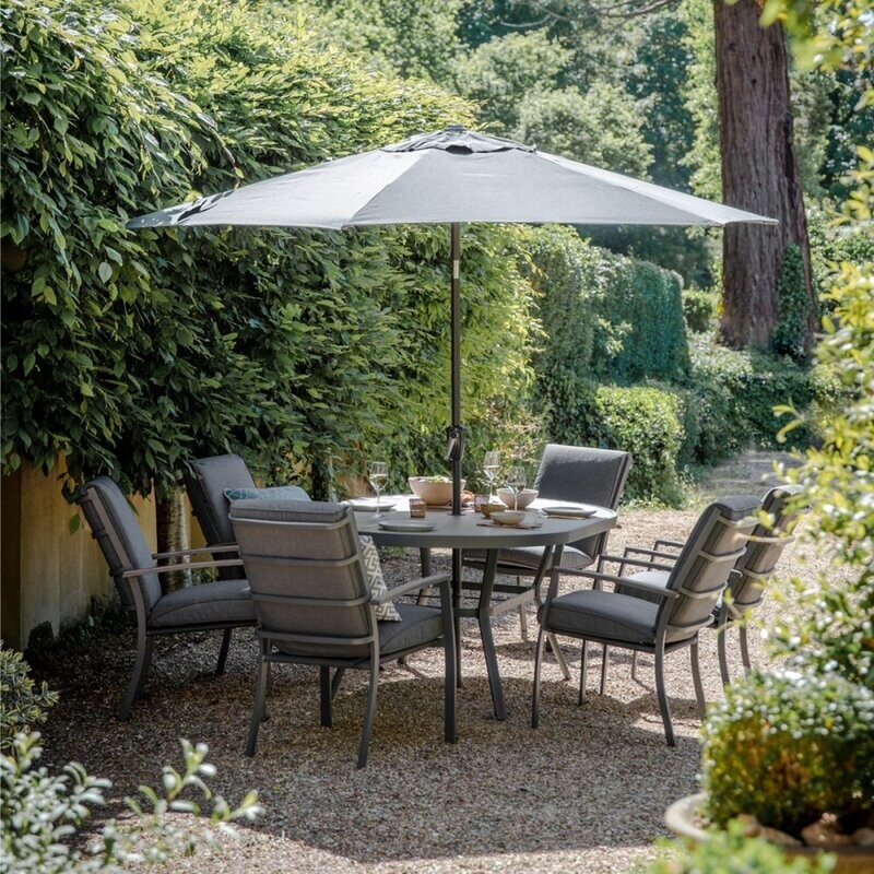 Monza Six Seater Set With Highback Armchairs And 3 Metre Parasol