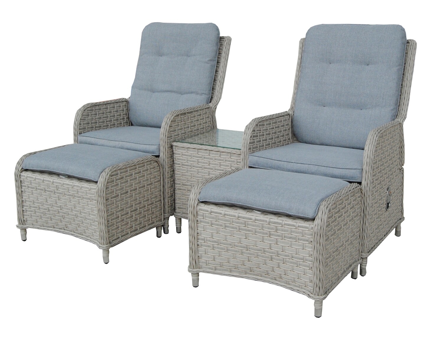 DORSET TURIN DUAL RECLINER SET WITH FOOTRESTS