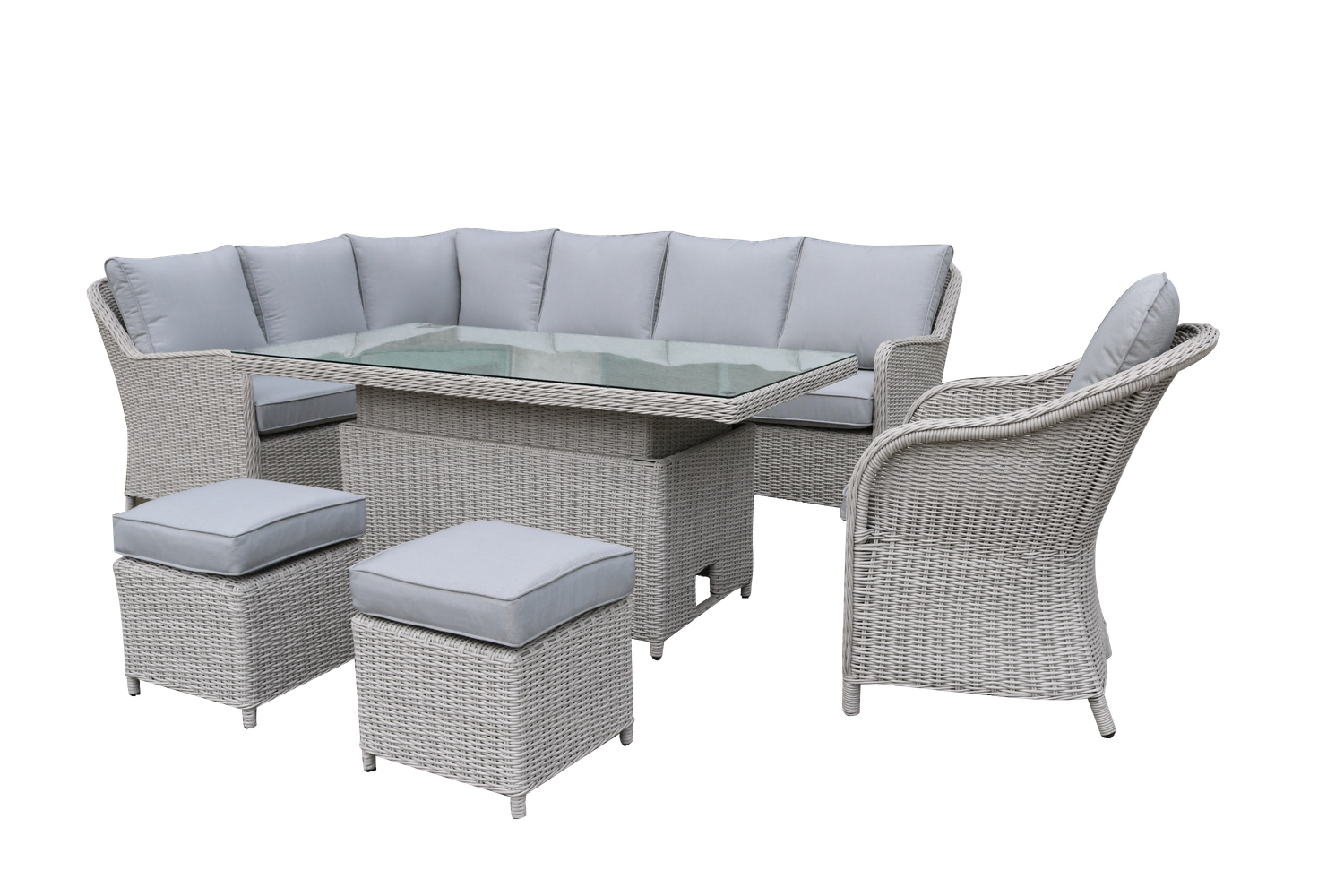 Torino Corner Modular Set with 150x80cm Ajustable Table Torino Corner Modular Set with 150x80cm Ajustable Table