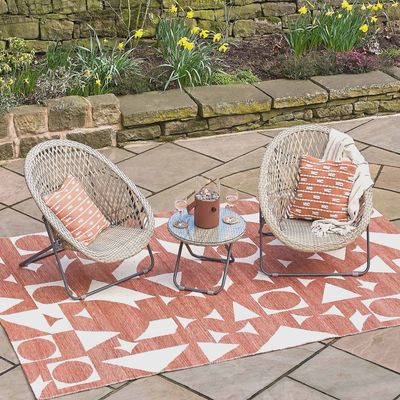 Folding Tub Chair Bistro Set (Grey)