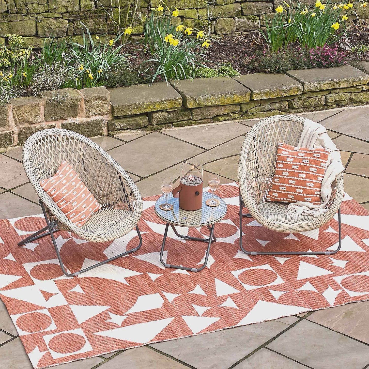 Folding Tub Chair Bistro Set (Green)