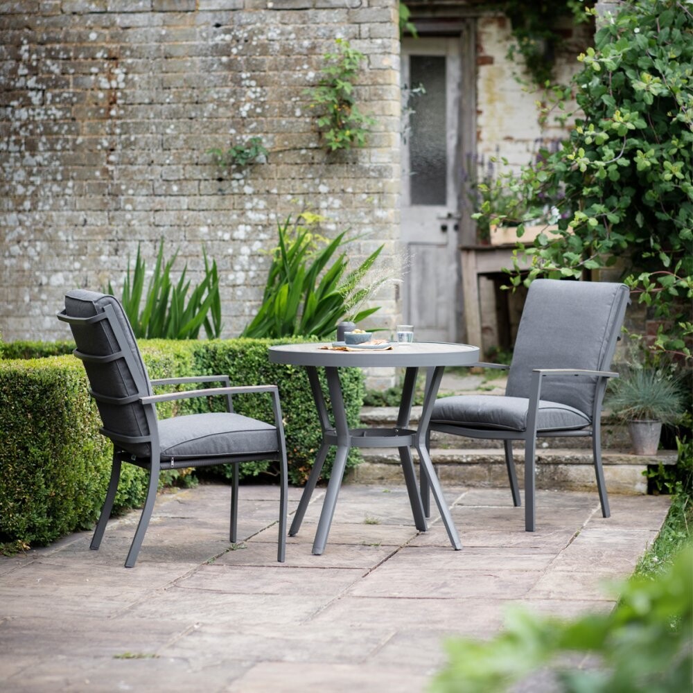 Monza Bistro Set With Highback Armchairs