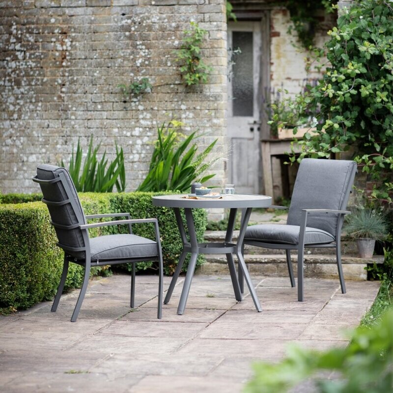 Monza Bistro Set With Highback Armchairs