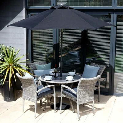 Iris 4 Seat 100cm Round Dining Set