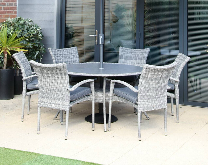 Iris 6 Seat 135cm Round Dining Set
