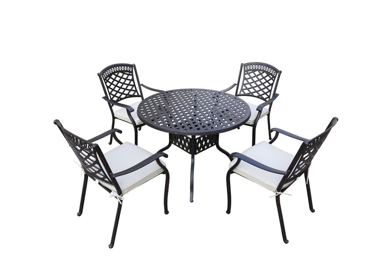 Pescara 4 Seat Round Dining Set