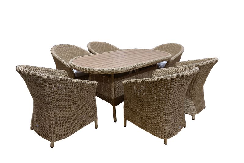 Cornell 6 Seat 180x90cm Elliptical Dining Set