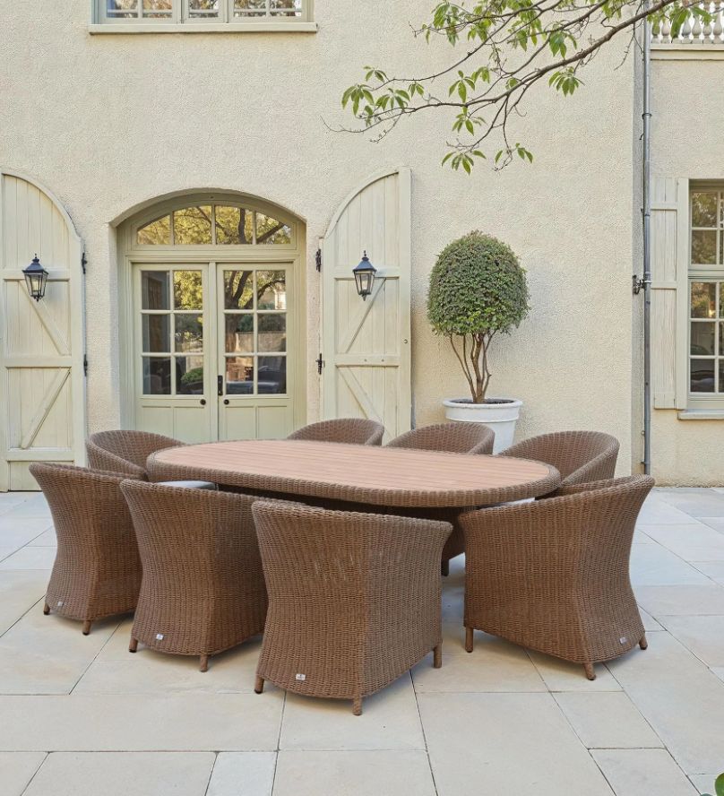 Cornell 8 Seat 240x110cm Elliptical Dining Set