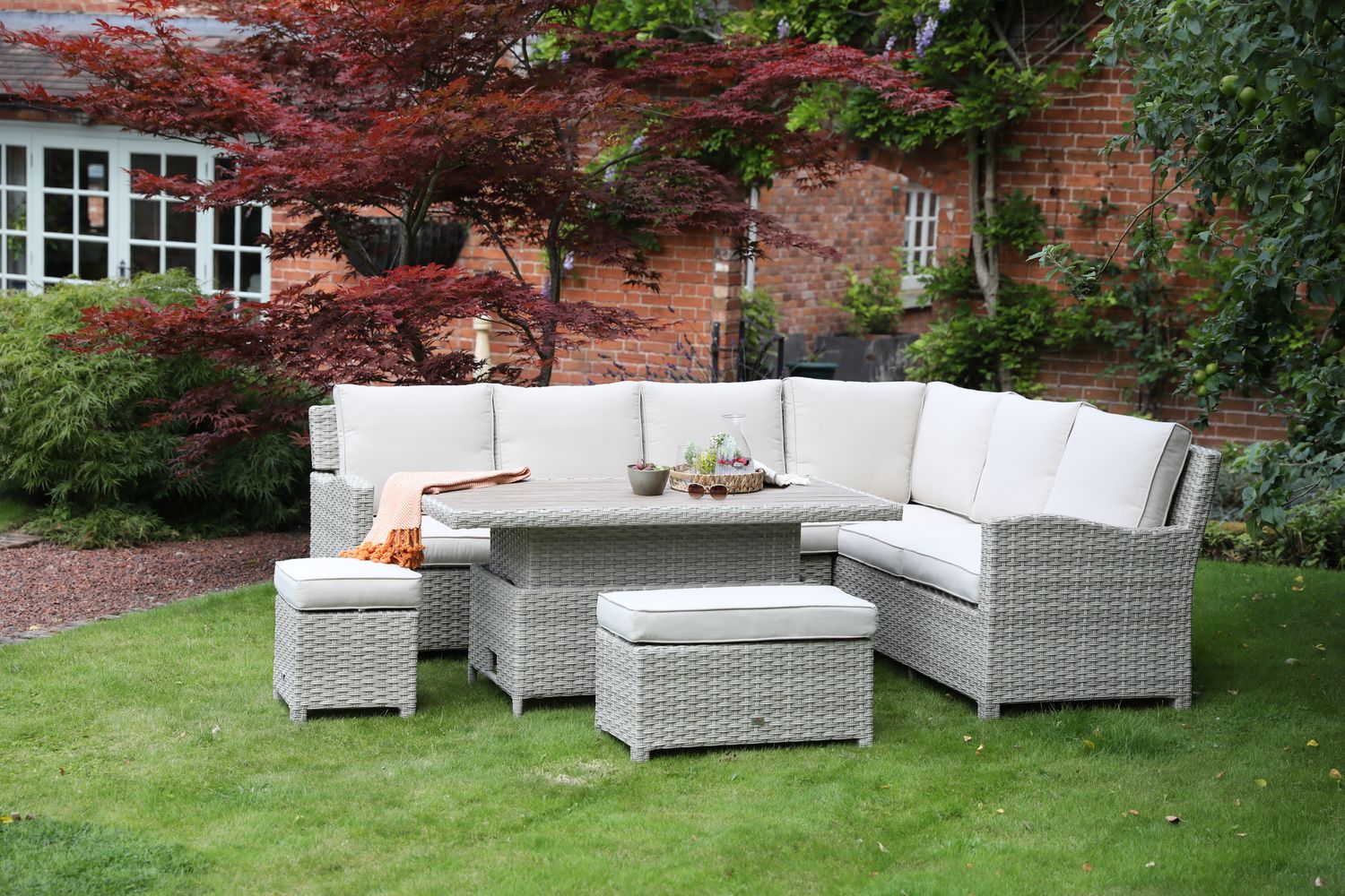 Hemsby Corner Modular Set with 150x80cm Rectangular Adjustable Table