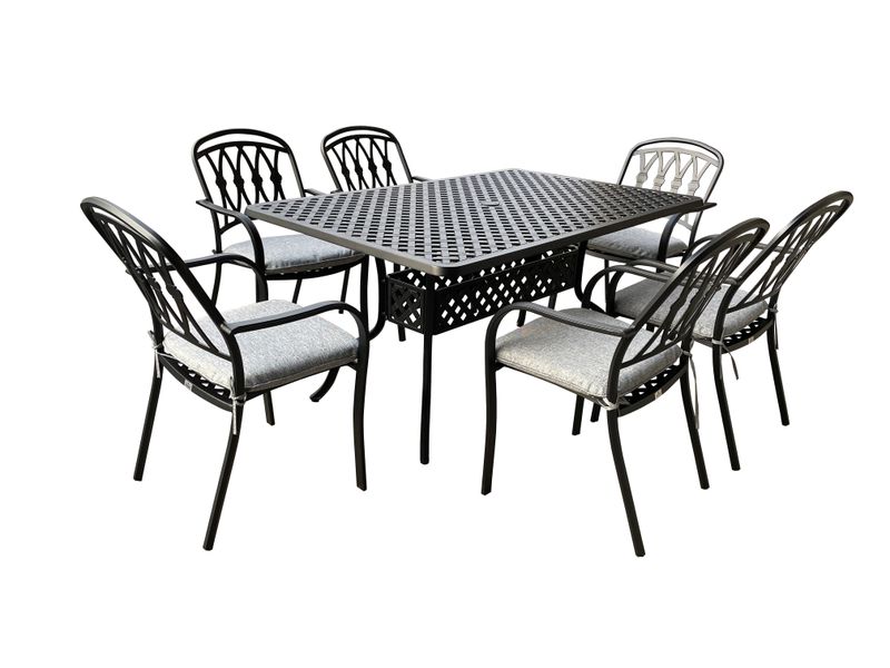 Nerano 6 Seat 150x100cm Rectangular Dining Set