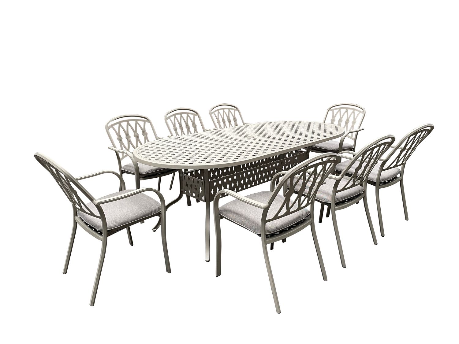 Nerano 8 Seat 215x110cm Oval Dining Set