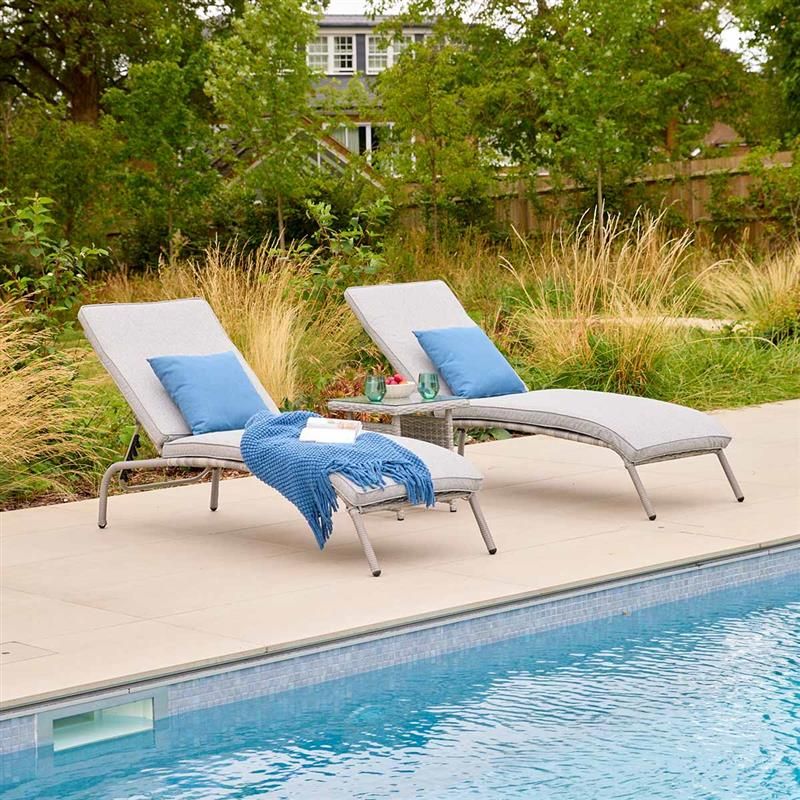 Monte Carlo Stone Sunlounger Duo Set Monte Carlo Stone Sunlounger Duo Set