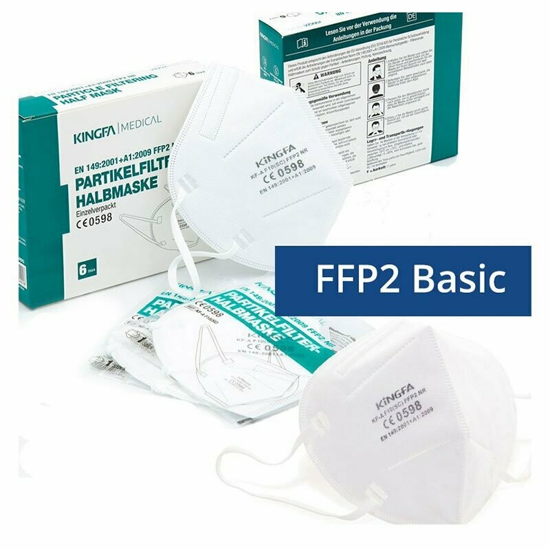 FFP2 Basic Atemschutzmaske faltbar CE zertifiziert 6 Stück